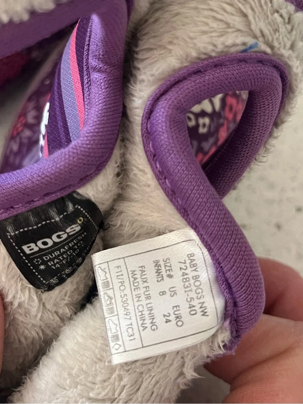 Bogs Baby NW Garden Rain Boots Purple Multi Size 8T
